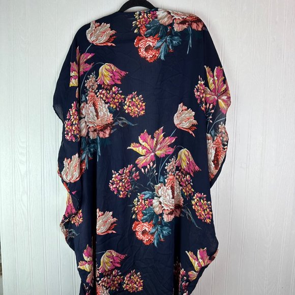 Umgee‎ plus Navy Floral Kimono 1XL - Picture 2 of 6